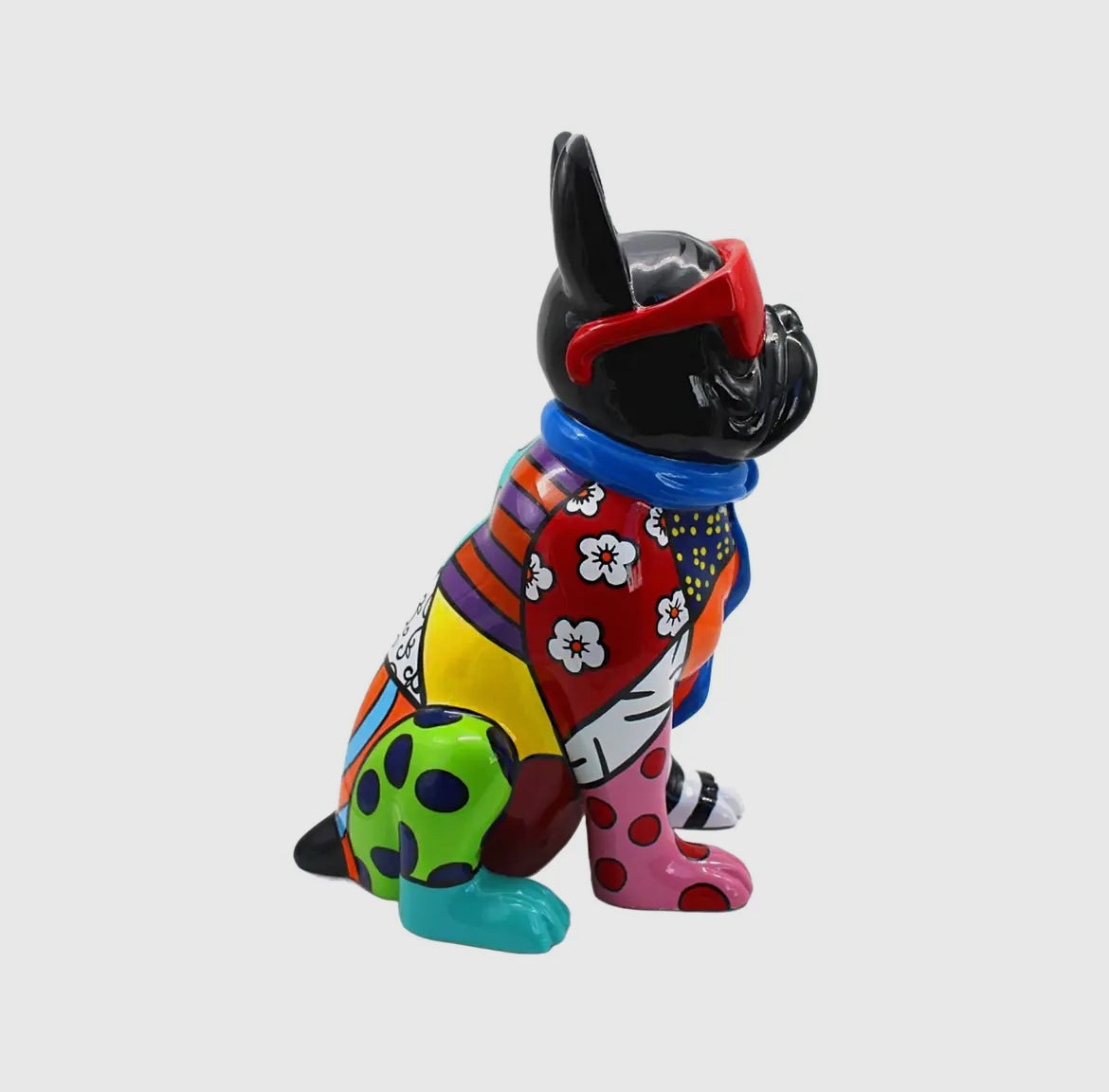 French Bulldog Statue (Black With Art)