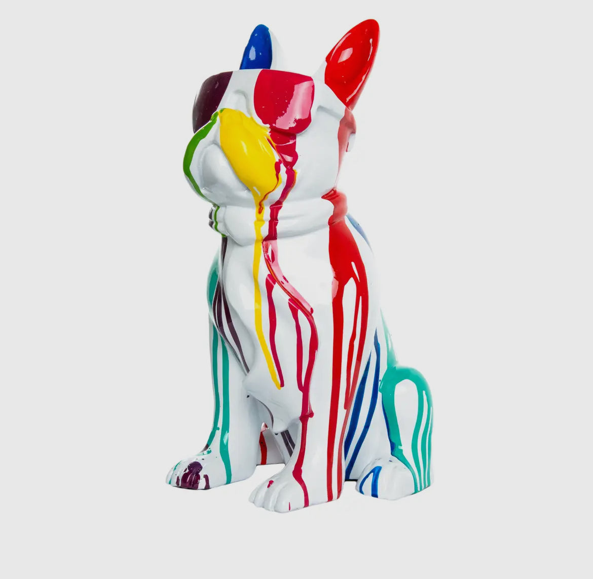 French Bulldog Statue (White Covered in Paint)