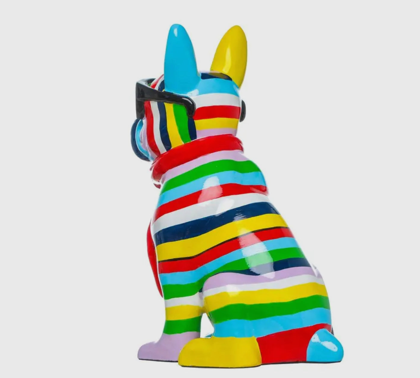 French Bulldog Statue (Colorful Stripes)
