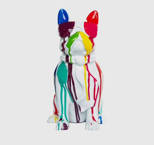 French Bulldog Statue (White Covered in Paint)